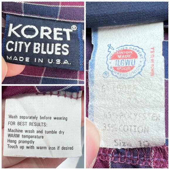 Vintage Koret City Blues Short Sleeve Button Down Shirt Union Made Size Medium - Picture 3 of 9